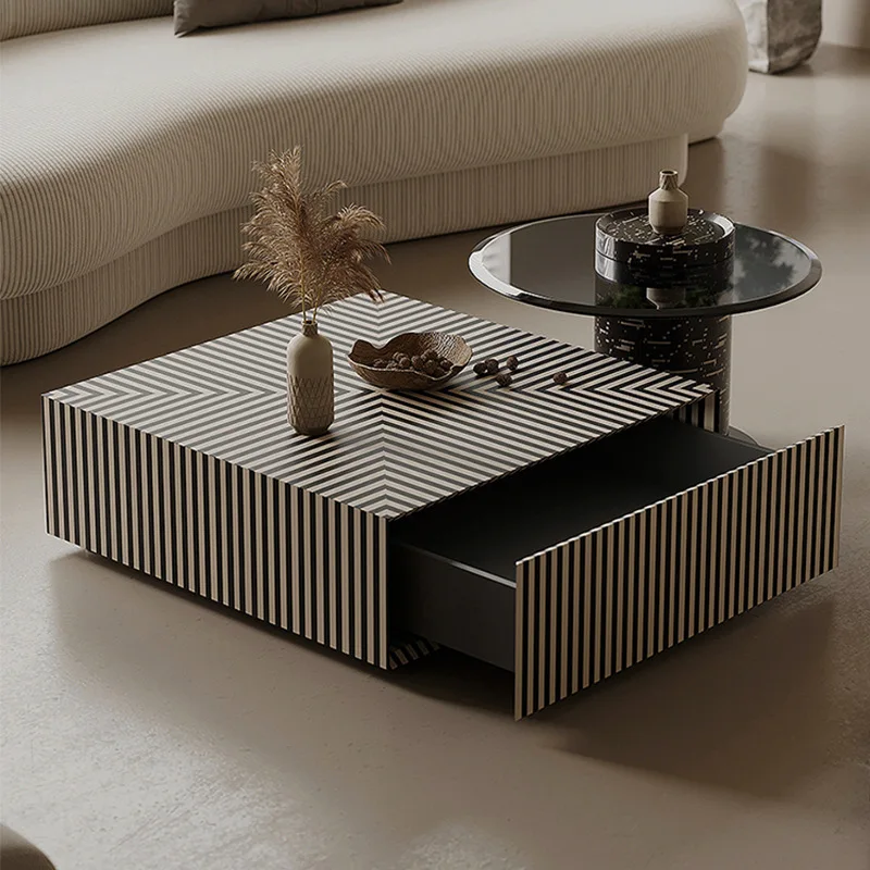 coffee table combination living room small apartment modern simple new designer lacquered glass coffee table