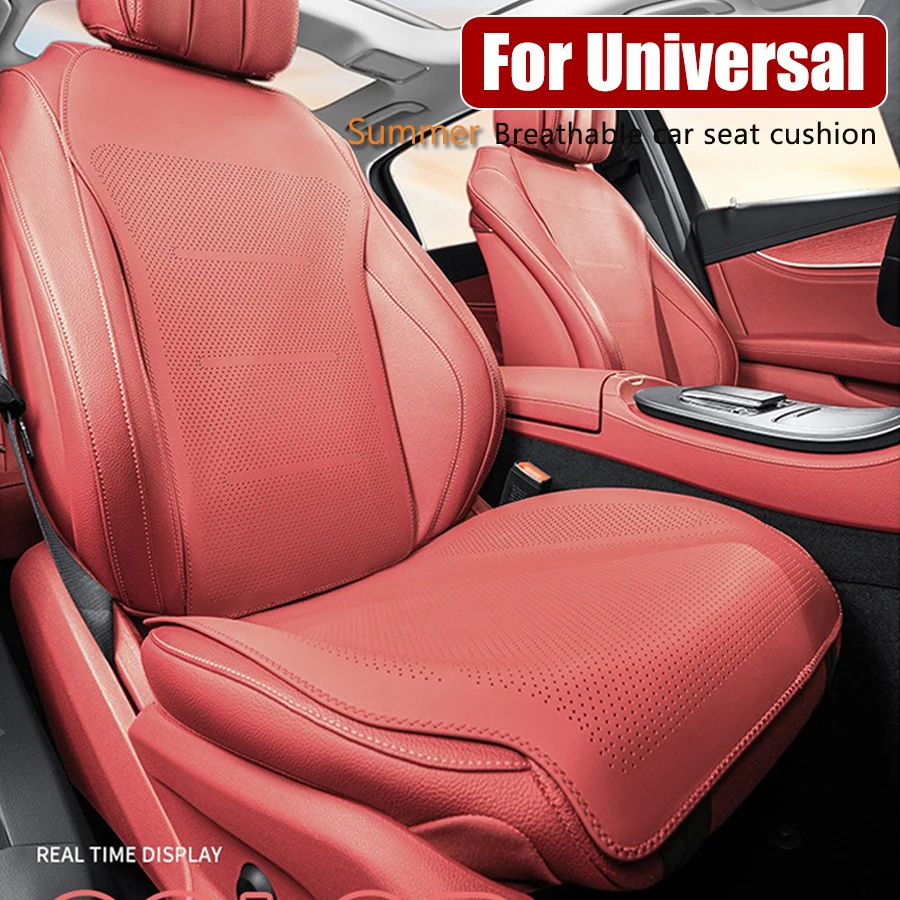 

NAPPA Leather Car Seat Cushion Summer Breathable Hole Pad protect Seat Cover Non-slip Support For Driving Auto Accessories