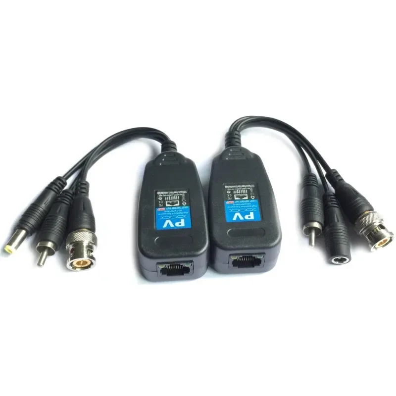 Transceiver for CCTV Security Surveillance Camera System, 8MP HD BNC Video Power Balun Audio to RJ45 Connector, HD - CVI/TVI/AHD