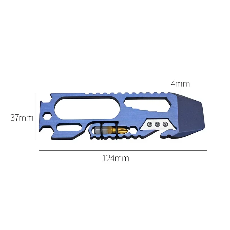 11 IN 1 Multifunctional Crowbar Titanium Alloy EDC Tool Bottle Opener Hexagon Wrench Outdoor Survival Camping Portable Tool