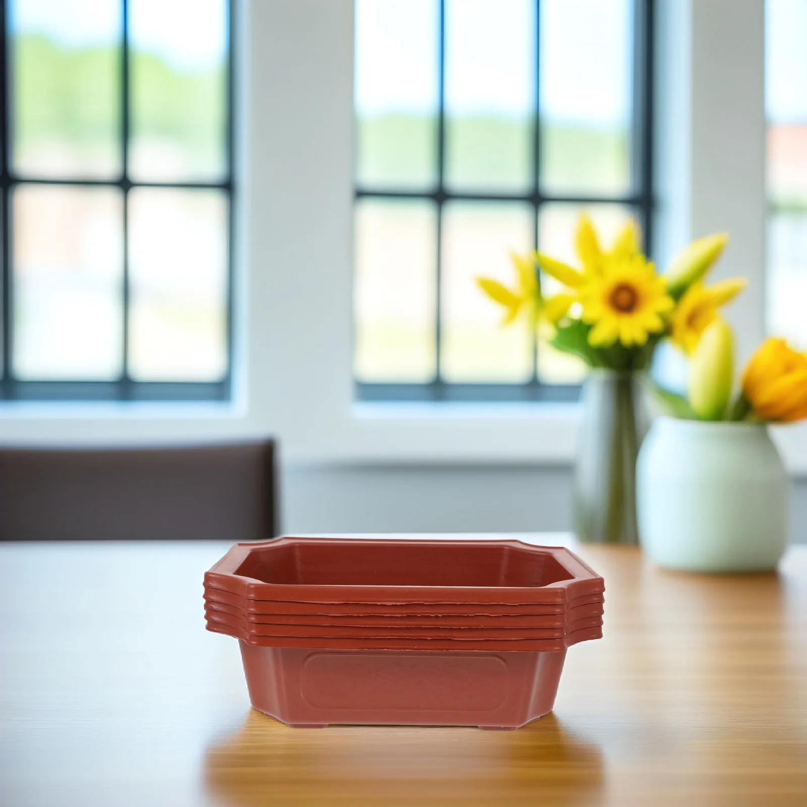 

10pcs Thickened Plastic Bonsai Pot For Indoor Outdoor Garden Plant Container Rectangular Succulent Planter Household Gardening