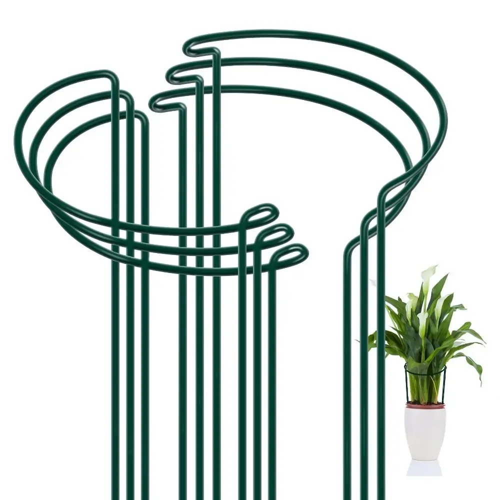 Iron Plant Support Stakes Corrosion-Resistant Coating Reusable Metal Garden Stakes Weatherproof Sturdy Construction
