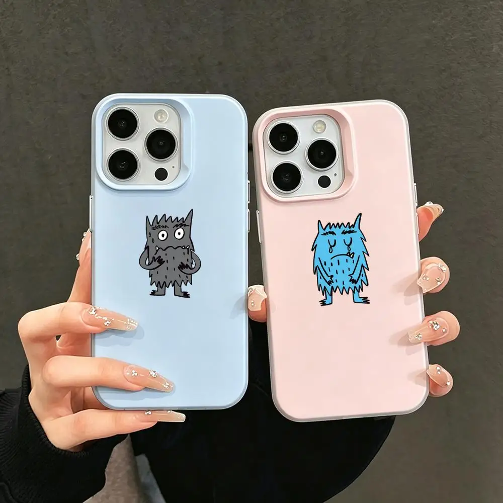 Funda para Teléfono Little Emotional Monster, Tipo Gel, 2 en 1, Doble Capa, con Diseño de Dopamina, Compatible con iPhone 17/16/15/14/13/12