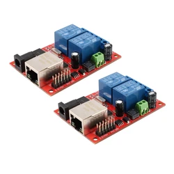 2X LAN Ethernet 2-Way Relay Board Delay Switch TCP/UDP Controller Module WEB Server