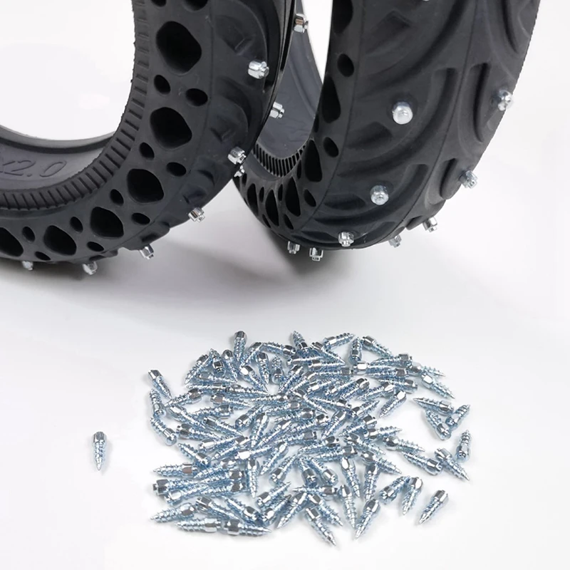 200Pcs Spikes For Tires Universal Scooter Wheel Tire Snow Spikes Studs Tires Anti-Slip Screw Stud Trim 4X9mm