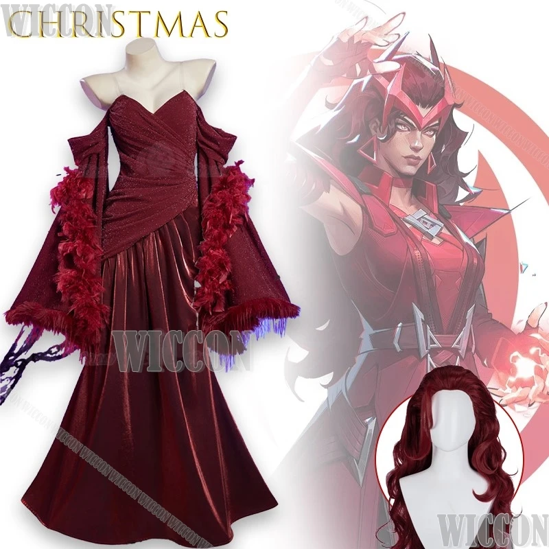 

‌ ‌ Ведьма Красное Рождественское Красное Платье Косплей Костюм Платье Знаменитости Платья Классический Изысканный Пасторальный Китайский Комикс Con Костюм Ролевая Игра