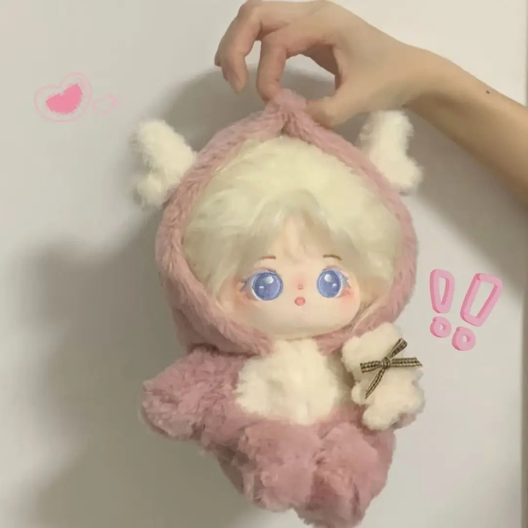 Ropa para Muñecas de Peluche de 20 cm, Lindo Traje de Dragón en Rosa, Marrón Claro y Azul, Pijama de Algodón Estilo Animal Kawaii, Sin Attributos