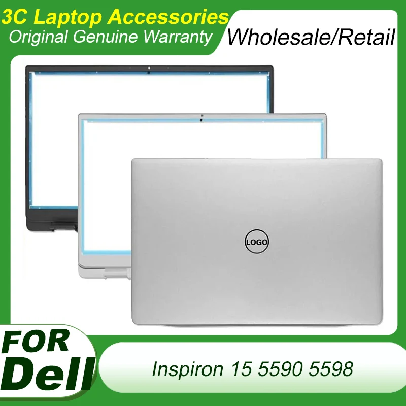 

New Original For DELL Inspiron 15 5590 5598 Laptop LCD Back Cover Front Bezel Top Screen Case 039T35 0H8G80 Silver Case 15.6"