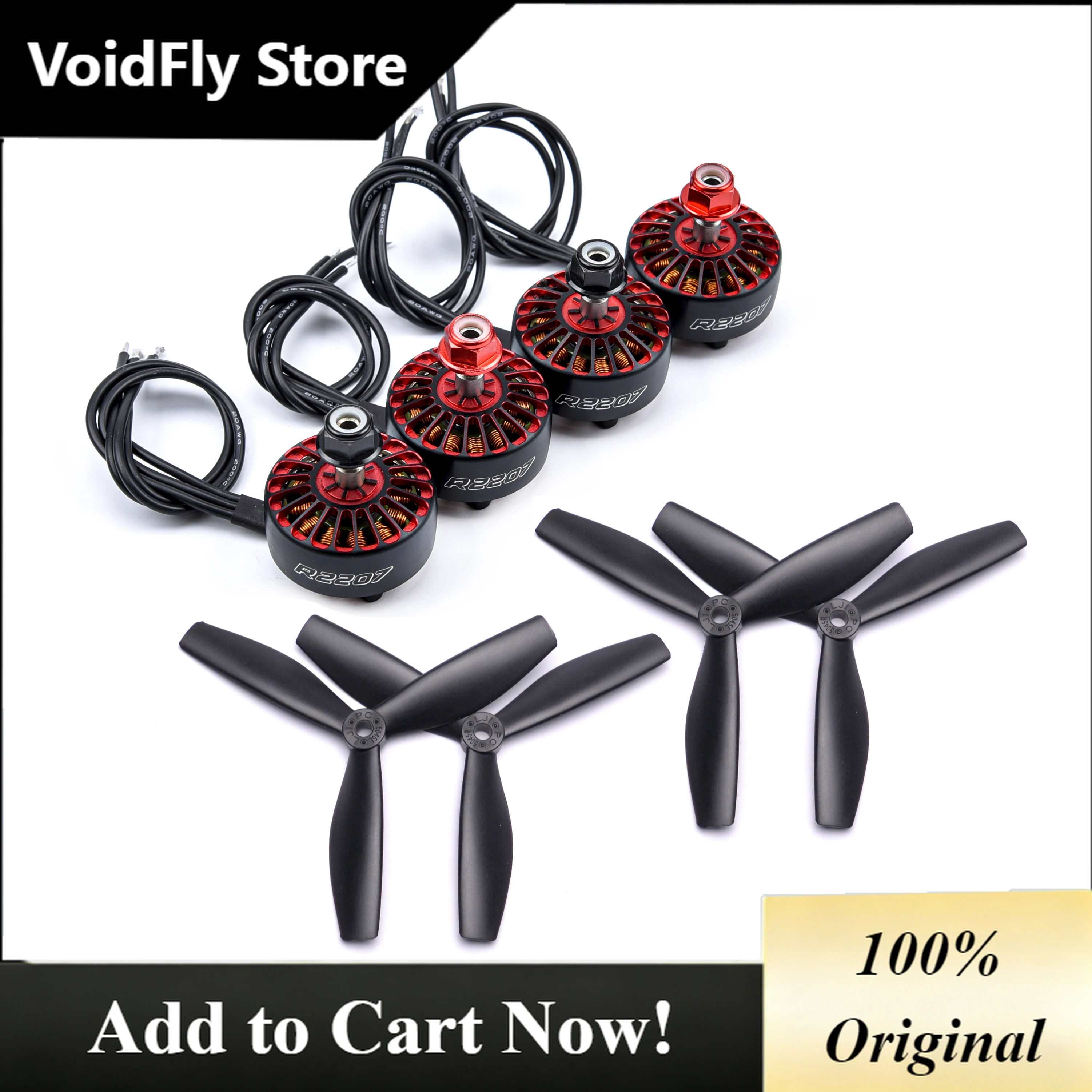 VoidFly 4PCS 2207 1800KV 3-6S Brushless Motor CW CCW For Mark4 5inch FPV RACER Quadcopter RC Racing Drone Aircraft Multicopter