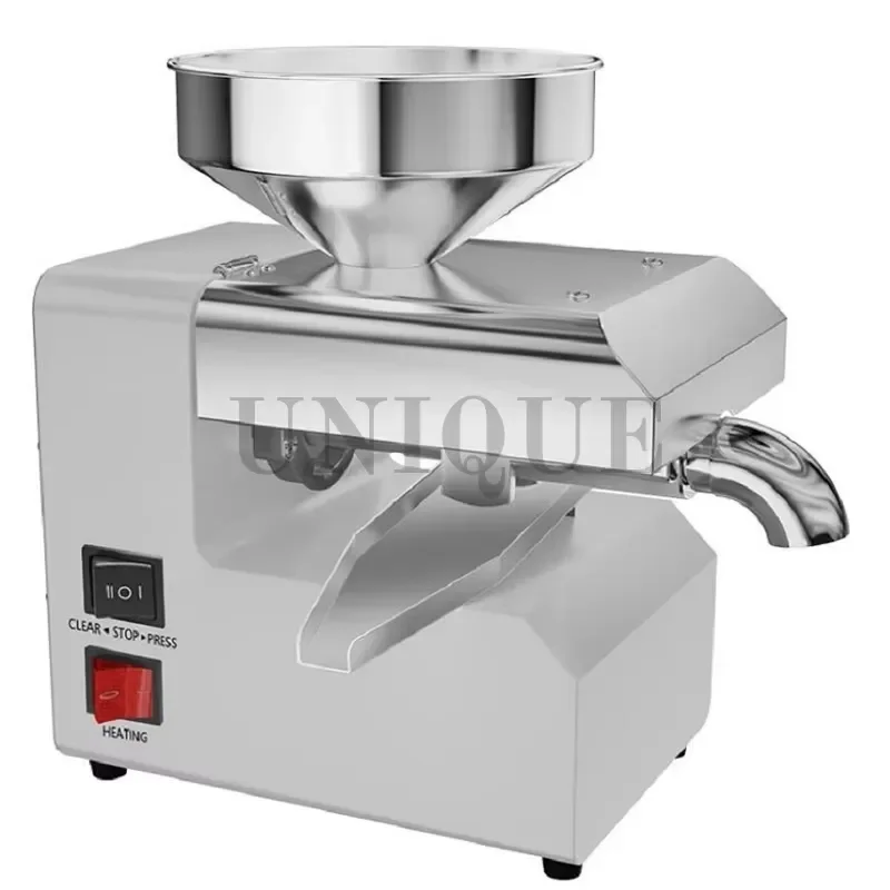 Automatic Oil Press Machine 800-1100W Cold Hot Press Side Discharge Home Commercial Use Small Business Peanut Sesame