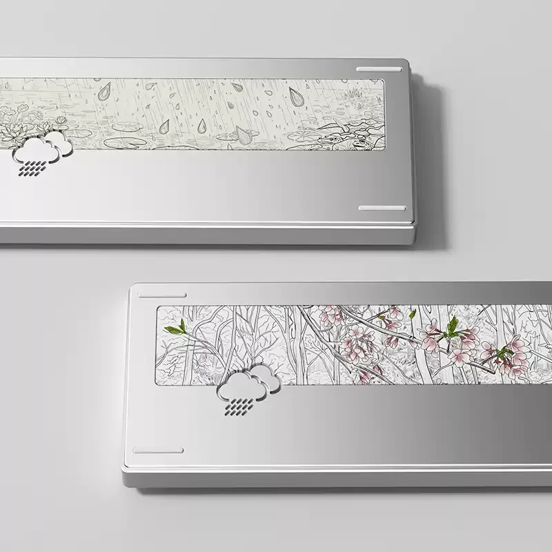 For WOB Rainy75 Keyboard Weight Tempered Glass Backplate Interchangeable Assembly Weight for Mechanical Keyboard Accessories