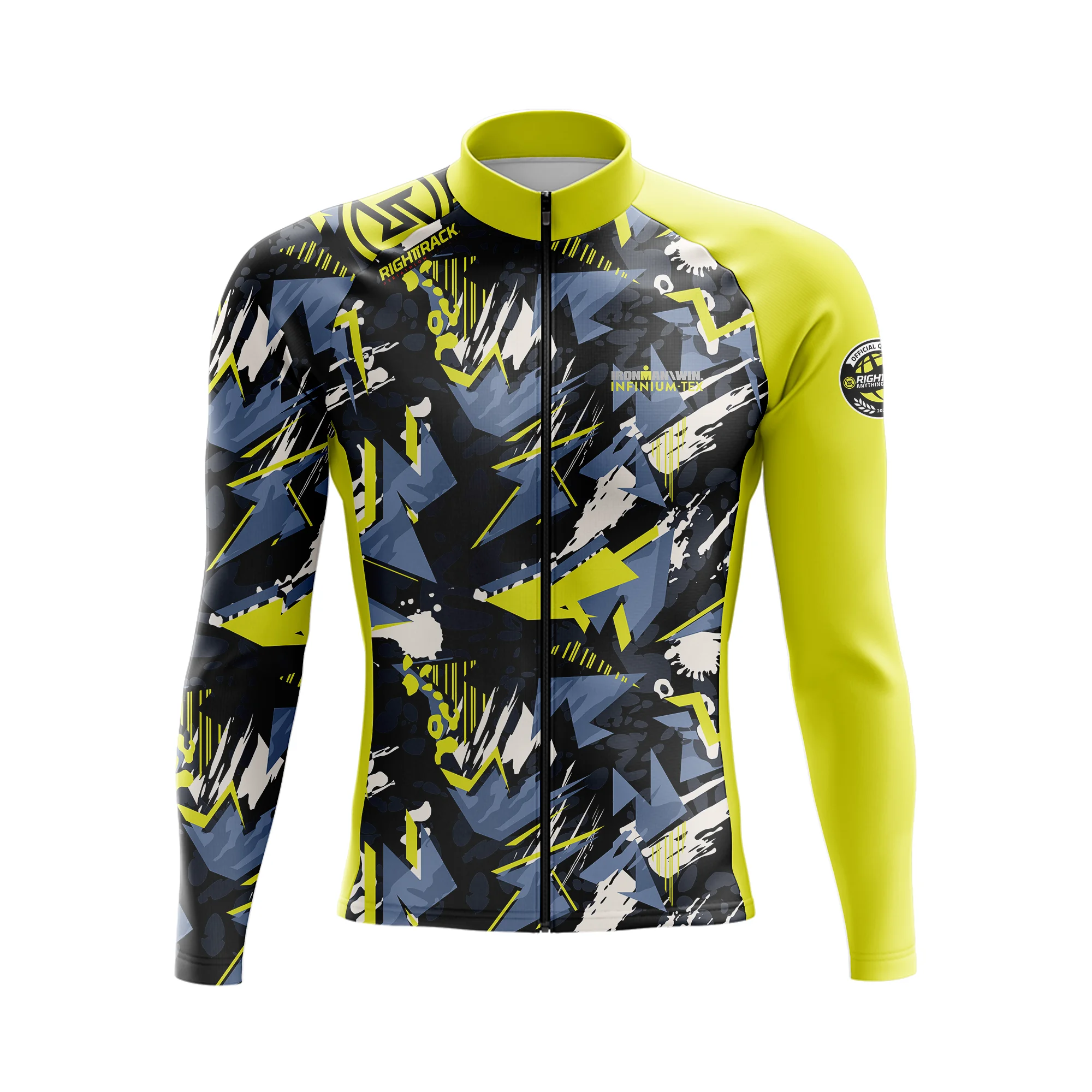 IRONMAN2023 RT Winter Cycling Jersey Camo INFINIUM-TEX Thermal Fleece Long Sleeve Jackets Outdoor Road Bike Apparel