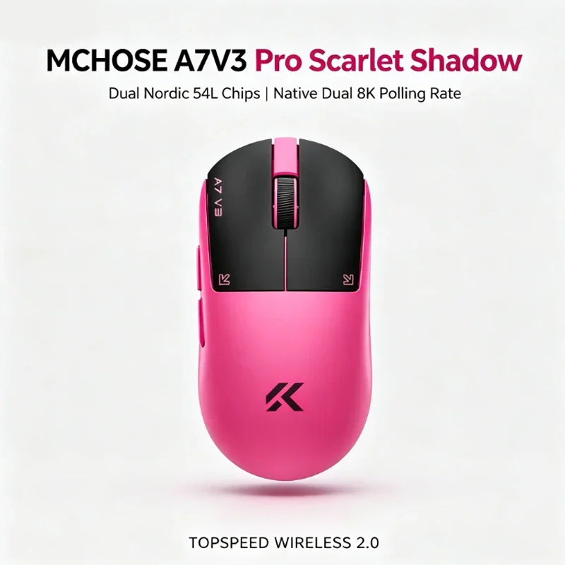 MCHOSE A7 V3 Ultra+ PAW3955TI Sensor Mouse A7 V3 Pro Lightweight Wireless Mouse Fearless Contract Delta Super Competitive Mode