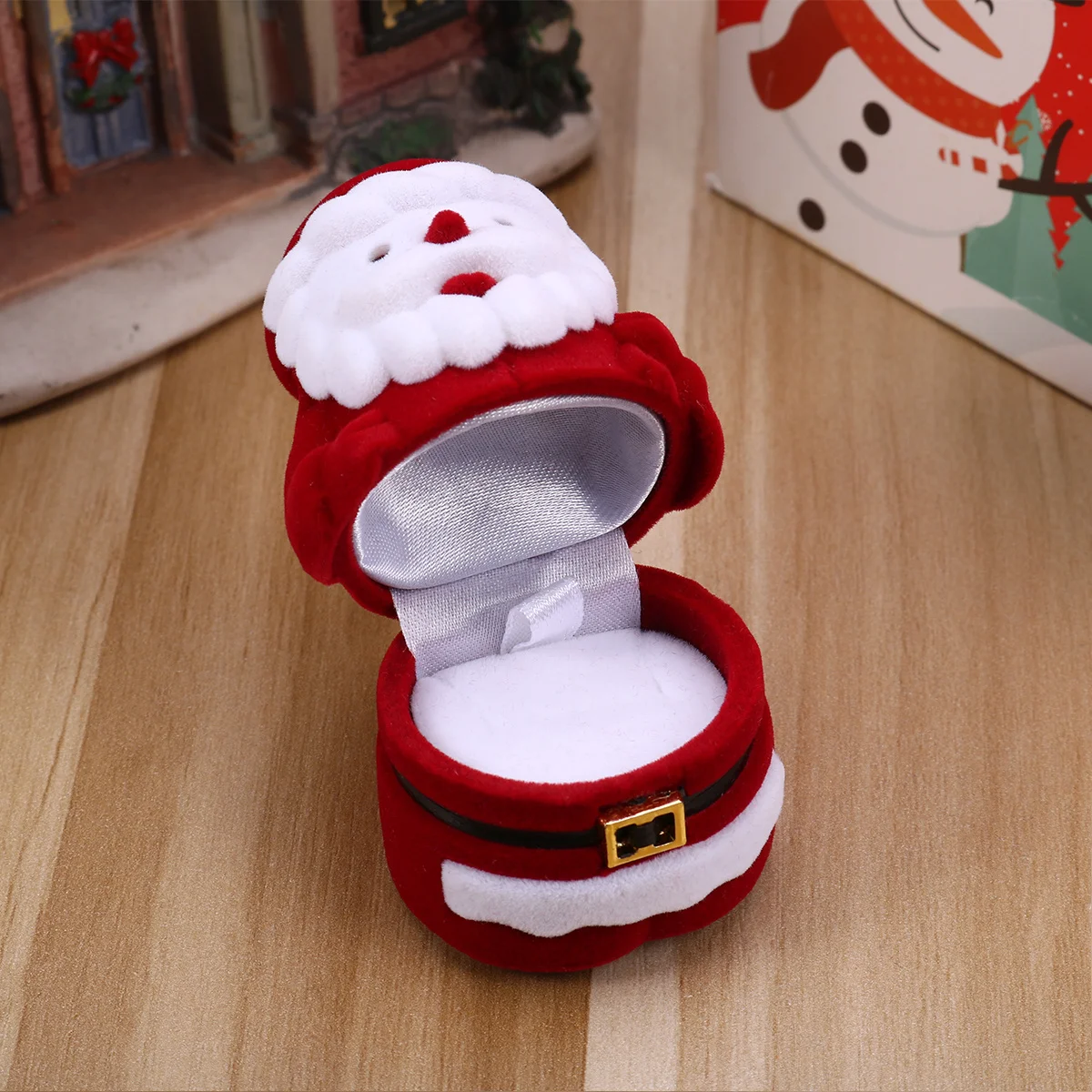 

Santa Storage Box Durable Elegant Ring Earrings Necklace Jewelry Case Christmas Wedding Gift Santa Storage Box