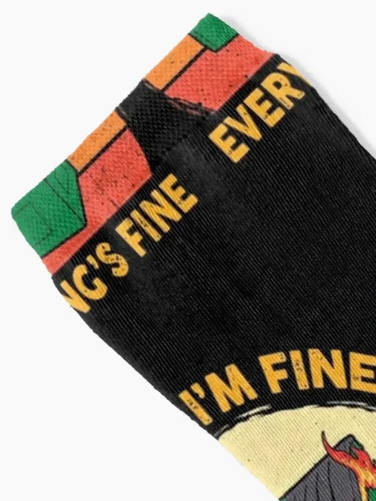 It's Fine I'm Fine Everything's Fine Lil Dumpster Fire Socks sheer cartoon hockey Designer Man Socks Women's