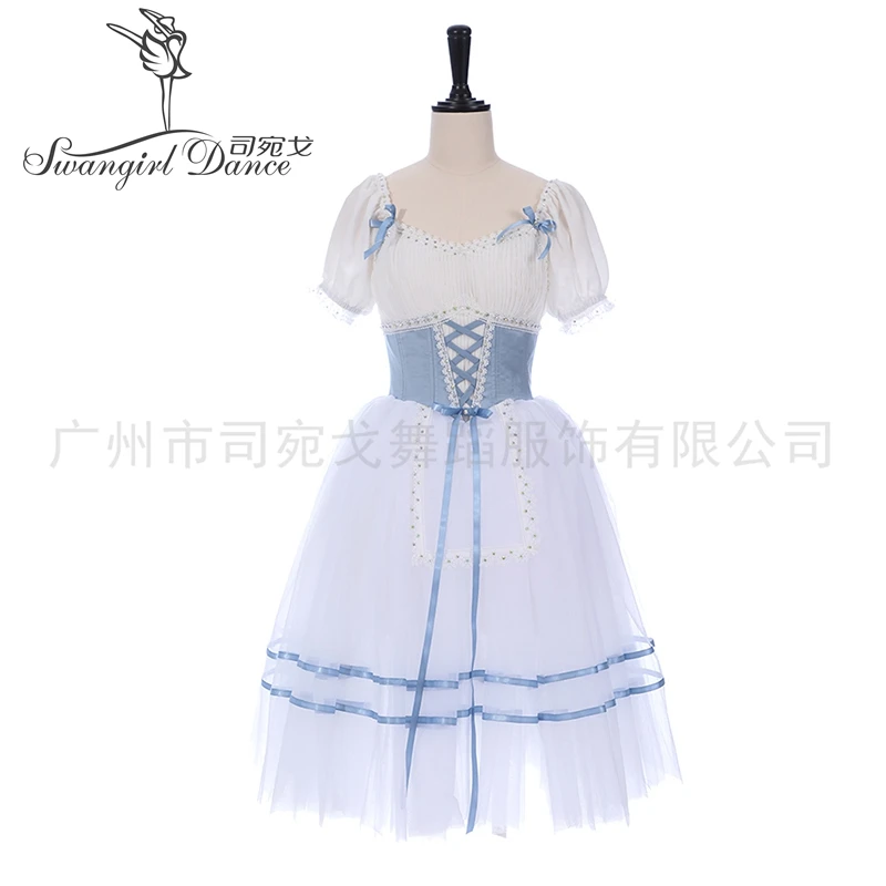 Blue Giselle Variation Professional Ballet Dress Costumes  adult La fille mal gardée Variation customize BT4327