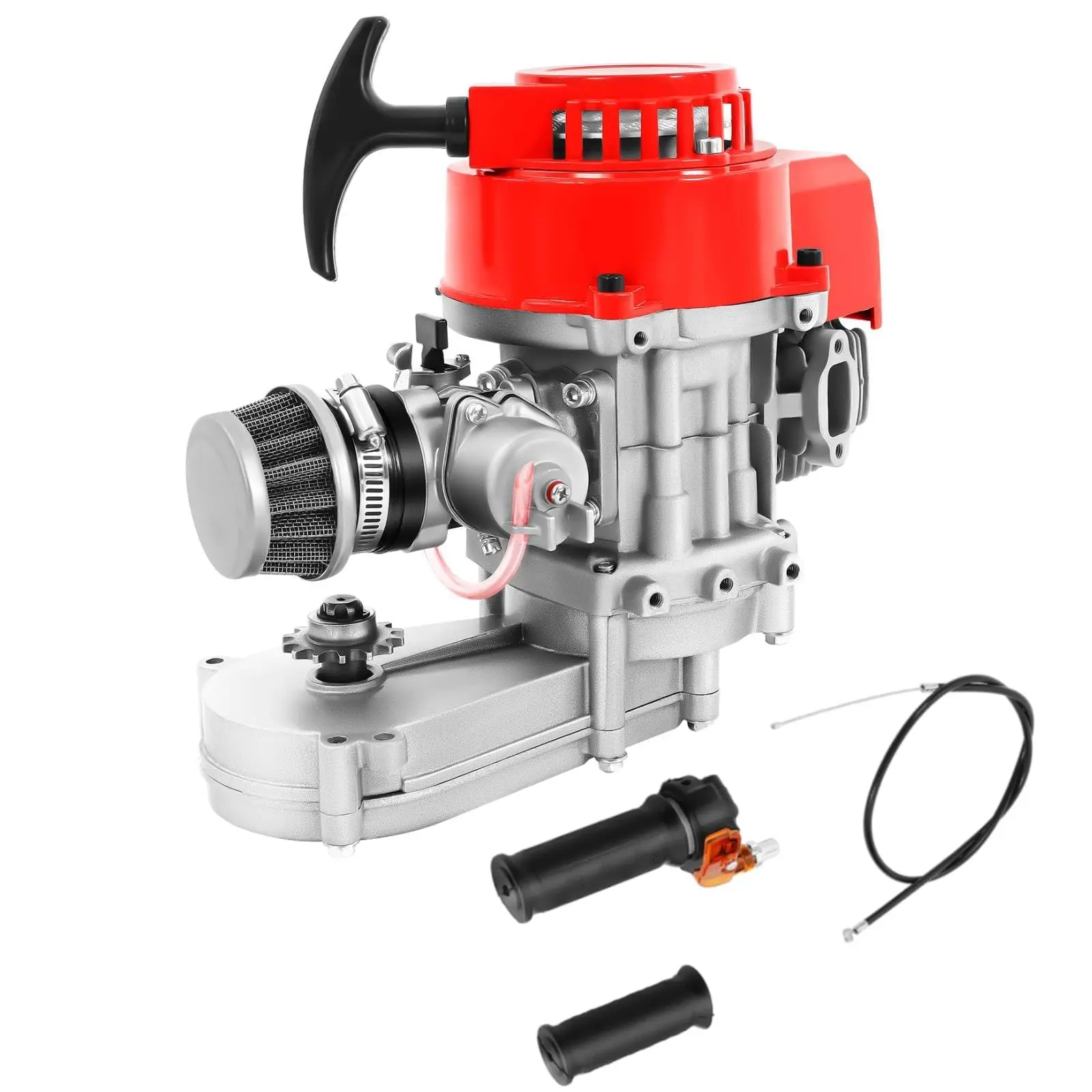 

Двухтактный двигатель 49 куб. см, двигатель для мини-мотоциклов, двигатель для карманных мотоциклов – бензиновый одноцилиндровый двигатель с ручным запуском, 3 л.с./1,9 кВт