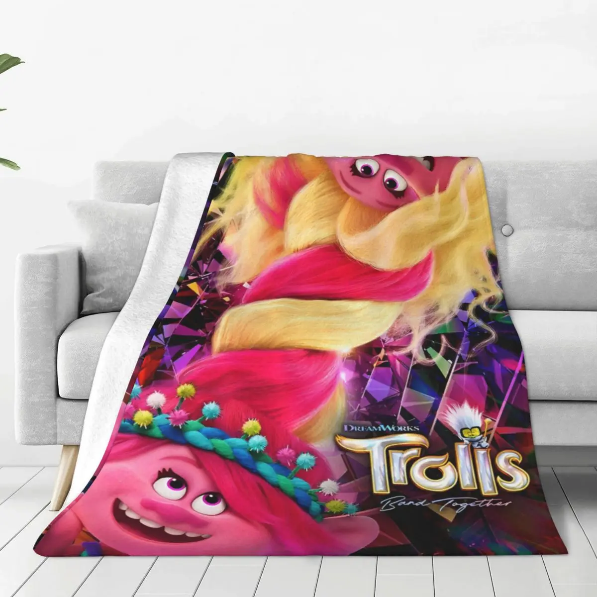 T-Trolls Band Together Cartoon Blanket Fleece Winter Comedy Funny Breathable Soft Throw Blanket for Sofa Car Bedspread