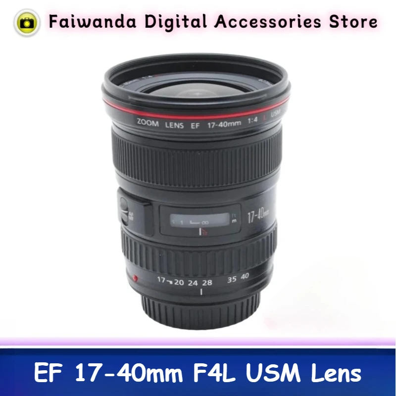 

95% новый оригинальный EF 17-40 мм f/4L USM сверхширокоугольный зум-объектив для камеры Canon 550D,60D, 7D, 600D