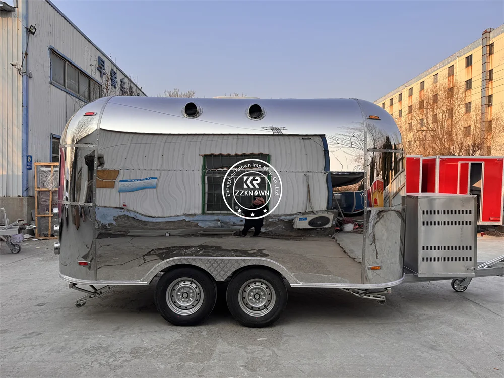 

Food Trailers Airstream Snack Coffee Cart Outdoor Coffee Kiosk Concession Fast Food Truck Mobile Kitchen Fully Equipped