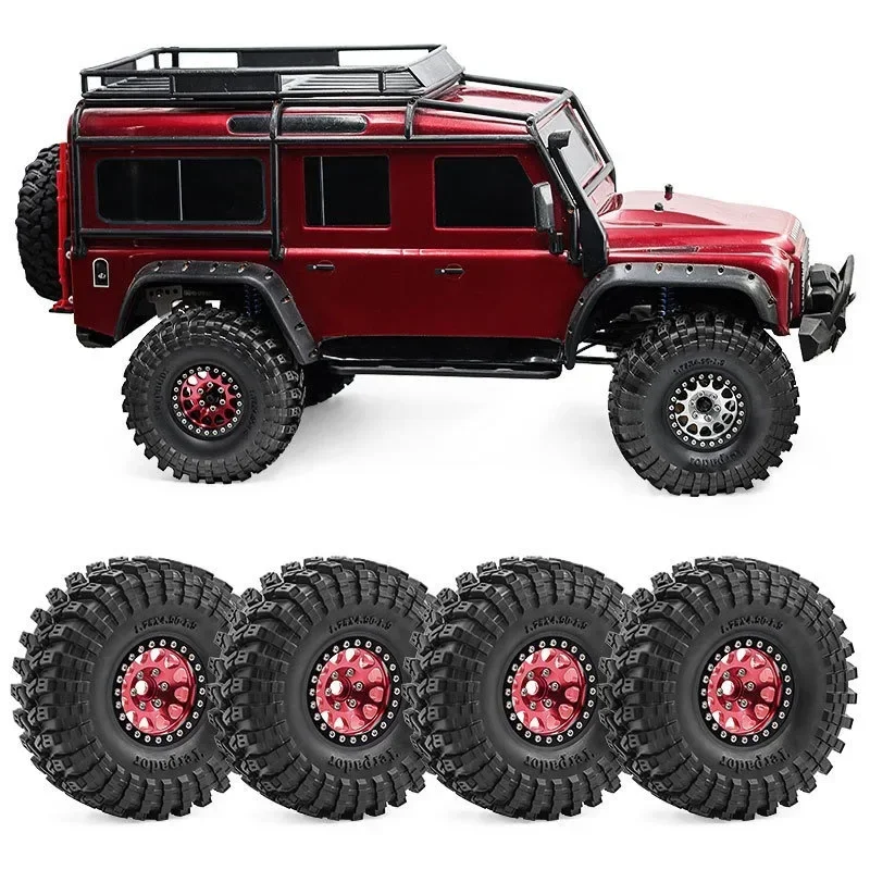 1.9インチ クローラータイヤトレッド 4個セット - 天然ゴムソフトコンパウンド SCX10 90046 D90 TRX4 TRX6 D297対応