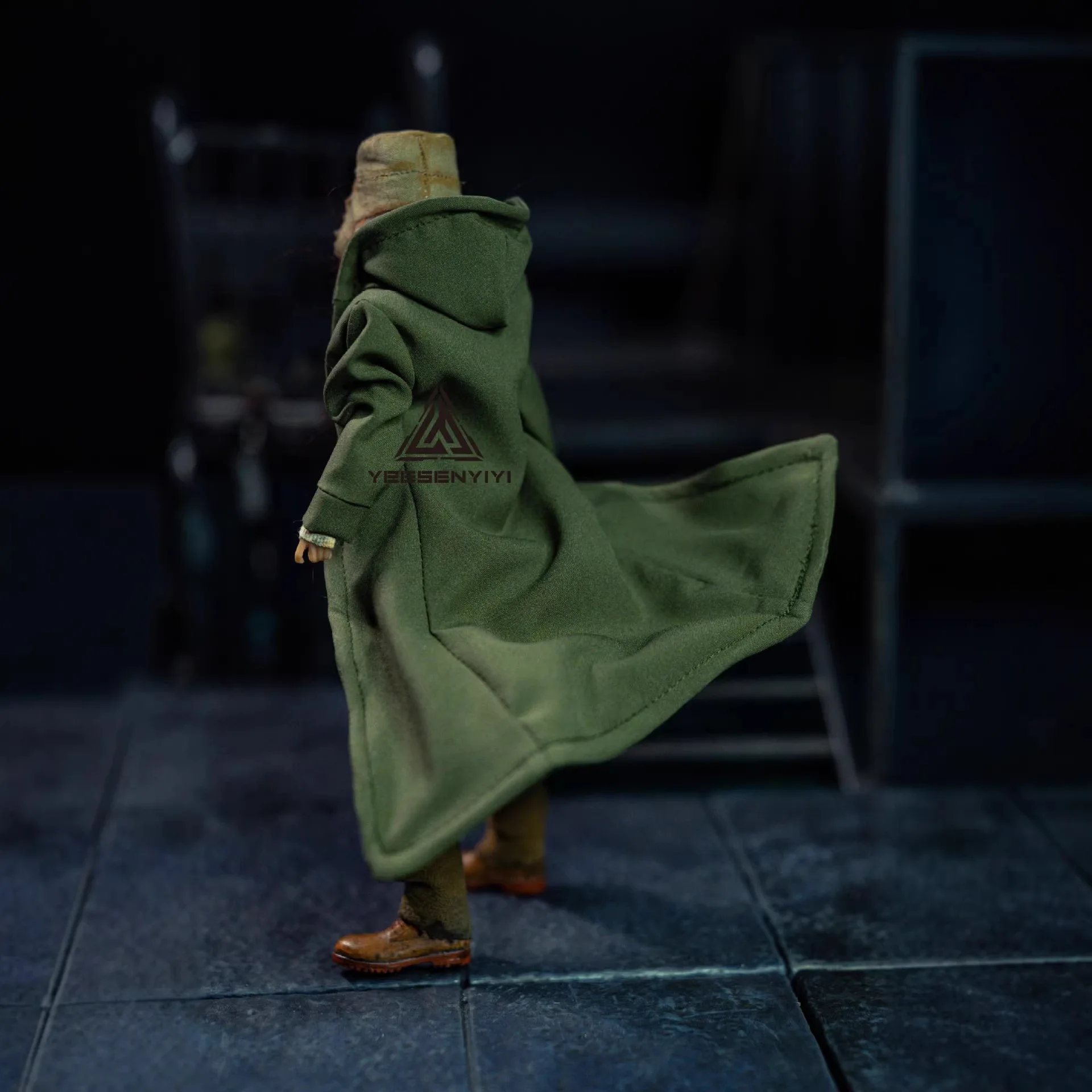 1/12 soldier hooded trench coat 6 inches plus wire concave shape 12 points BJD clothes cloth clothes 15CM movable baby clothes