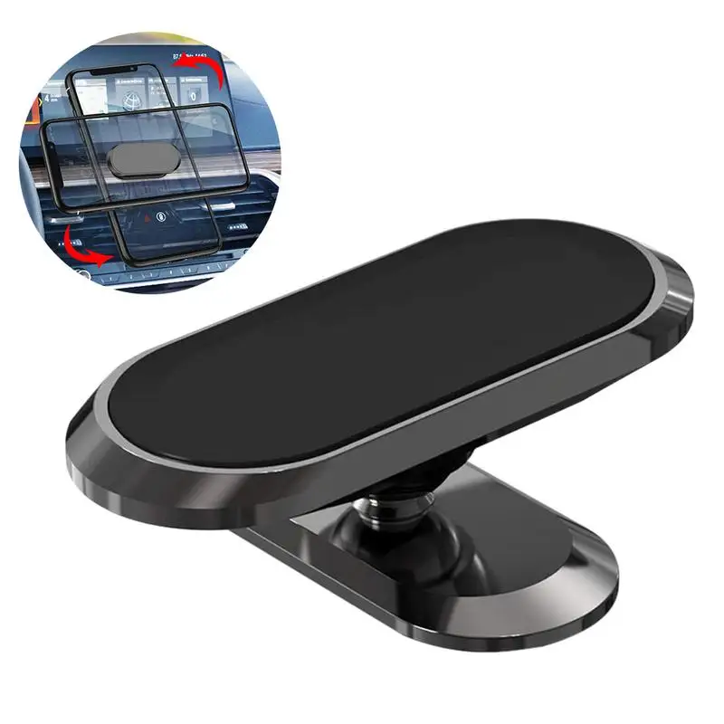 Magnetic Car Phone Holder Rotatable Mini Strip Shape Stand For Huawei Metal Strong Magnet GPS Car Mount for iPhone 12