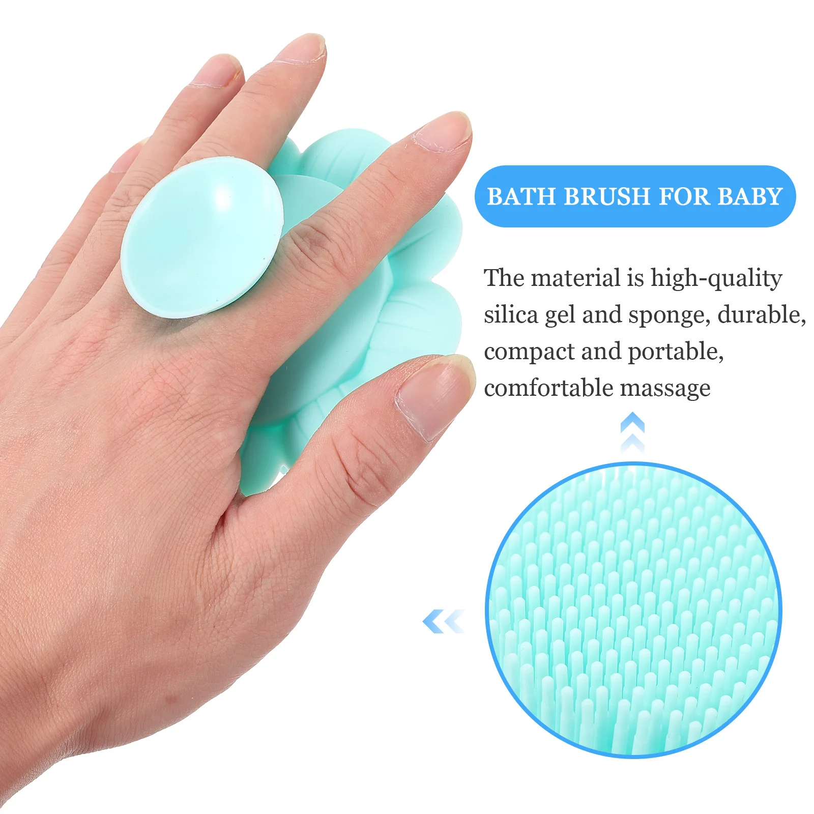 

Silicone Shampoo Brush Baby Bath Hair Scalp Massager Toddler Cleaning Accessories Non Irritating Sturdy Long Use Small