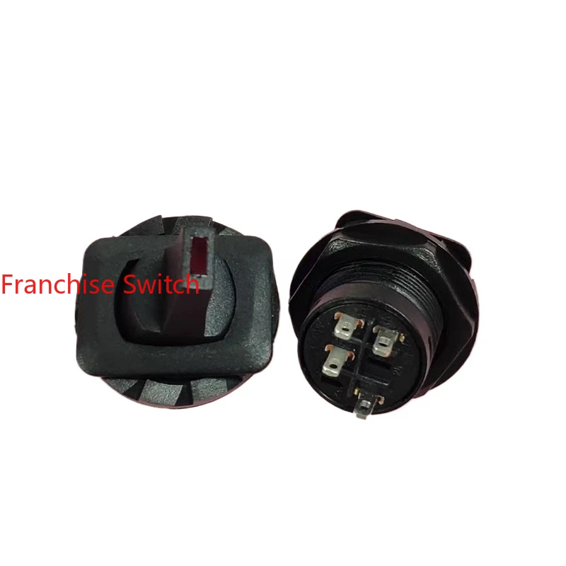 10PCS R13-405AL Car modification switch Black flat handle button  4feet 2gears, red light