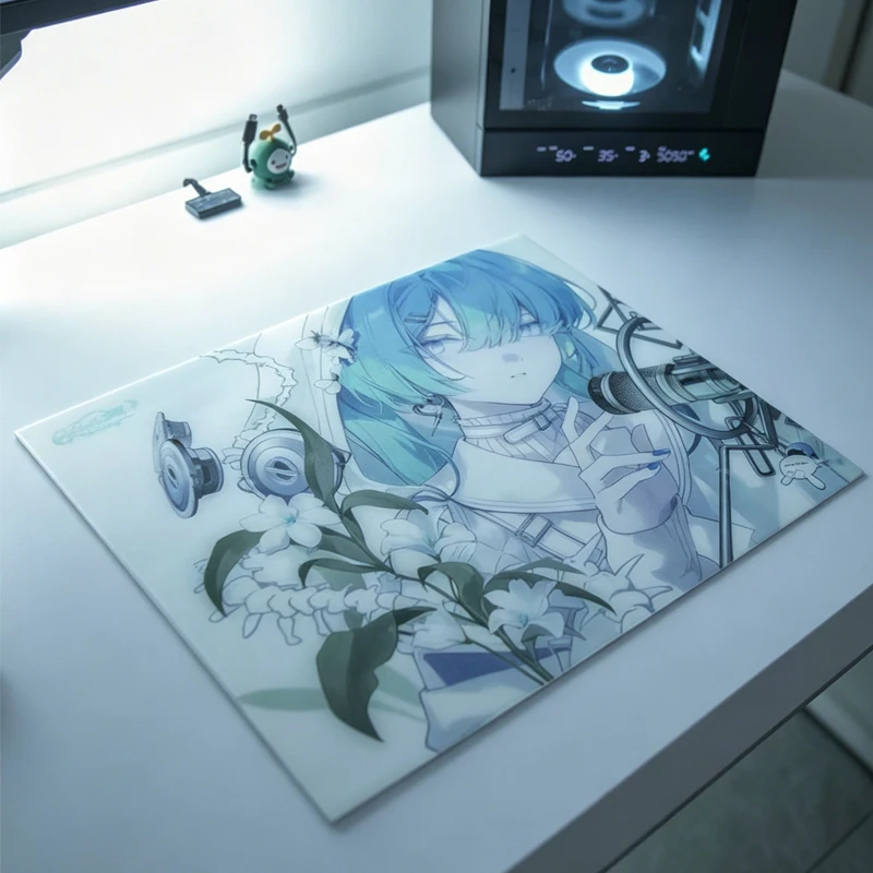 D-DYSPHoria Mio Tempered Glass Mouse Pad Micro Etched Surface