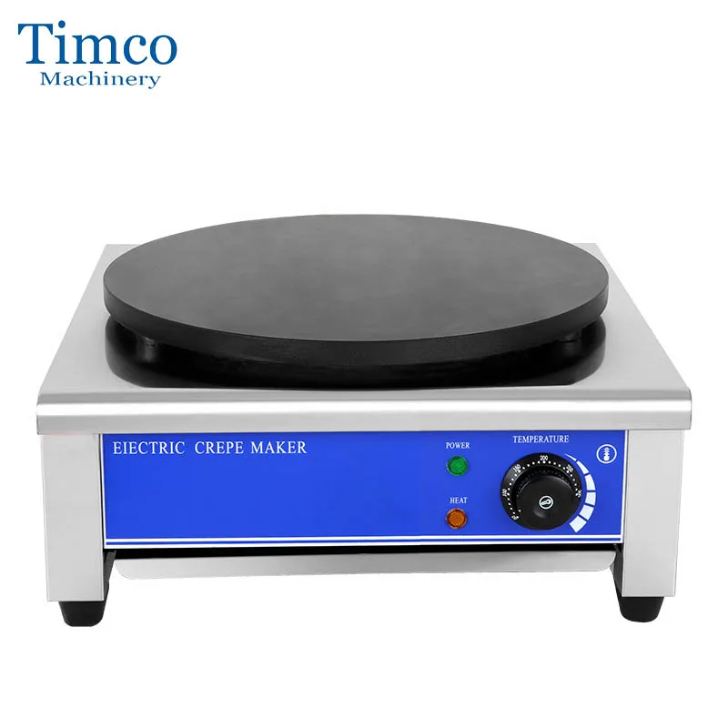 TIMCO 40cm 직경 상업용 크레페 제조기 비 스틱 크레페 기계 220V 110V 전기 팬케이크 기계 프라이팬