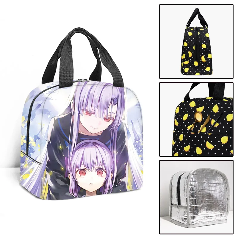 Classic Anime Seraph Of The End Student Work Lunchbox Thermal insulation Food Lunch Bag 3D Printed Portable Handbags Ice Bags