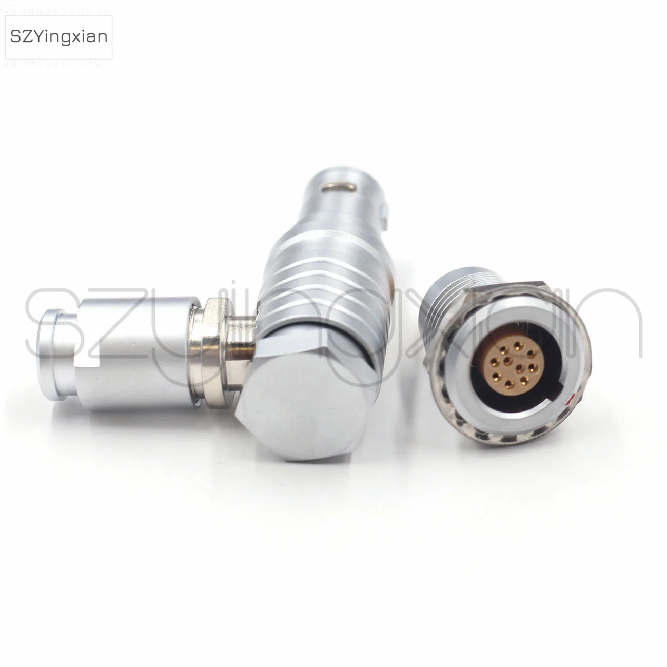 90 Degree Metal Circular Beauty Device Connector FHG/ECG EGG Socket 1B 10-Pin Push-Pull Self-Locking Right Angle Plug