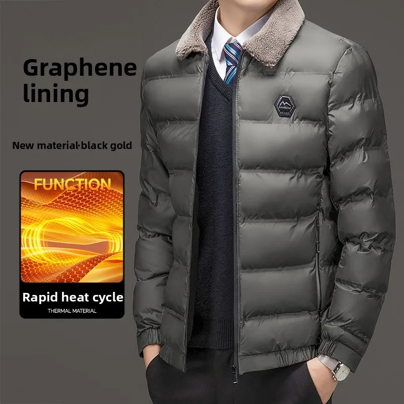 

Men's Winter Thiened down Cotton Jaet Slim Fit Warmth Faionable Windproof Youth Casual Urban Sle ort Coat