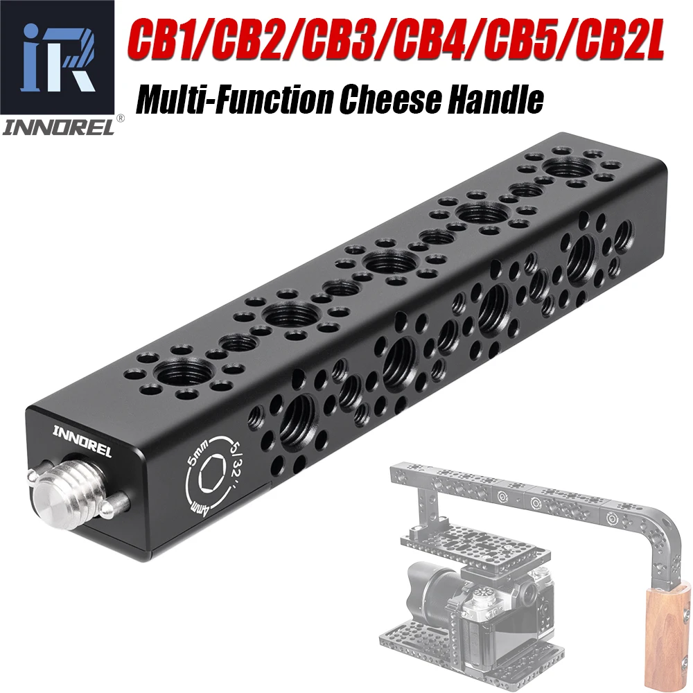 

INNOREL Multi-Function Cheese Grip Extension Bar with Arri Locating Holes for Camera Cage Frames,DIY Video Rigs,Cheese Plates
