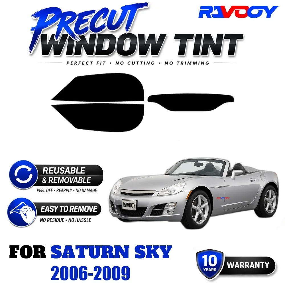 Película de Protección Solar Precortada RAVOOY, Película EPU Reutilizable y Removible, Ajuste Personalizado para Saturn Sky 2006-2009, Protección UV y Contra el Calor