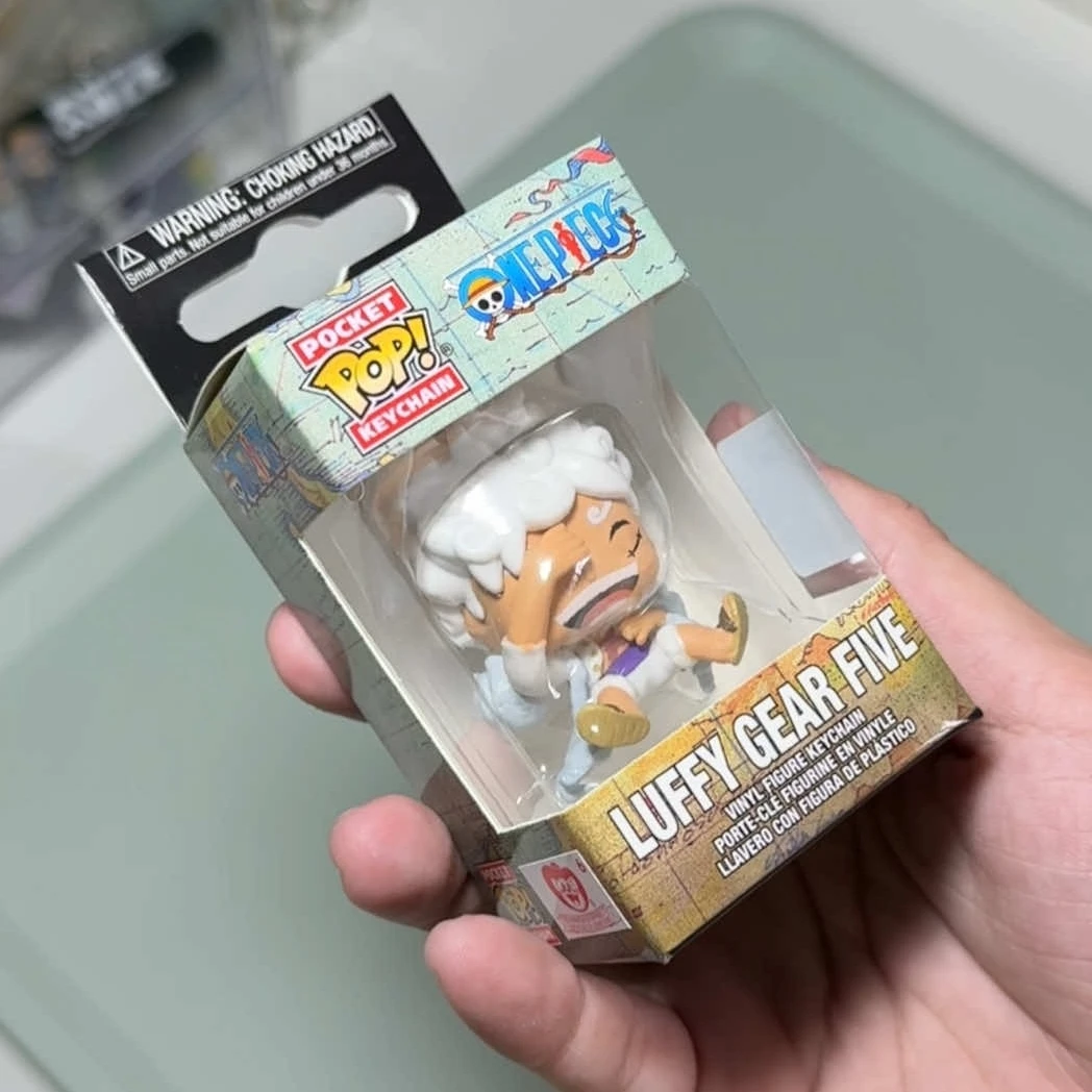 Figura de One Piece Luffy Gear Five Glow y llavero Funko Pop! Estatua Oficial Licenciada, Auténtica, de Edición Limitada, Regalo para Fanáticos, Juguete