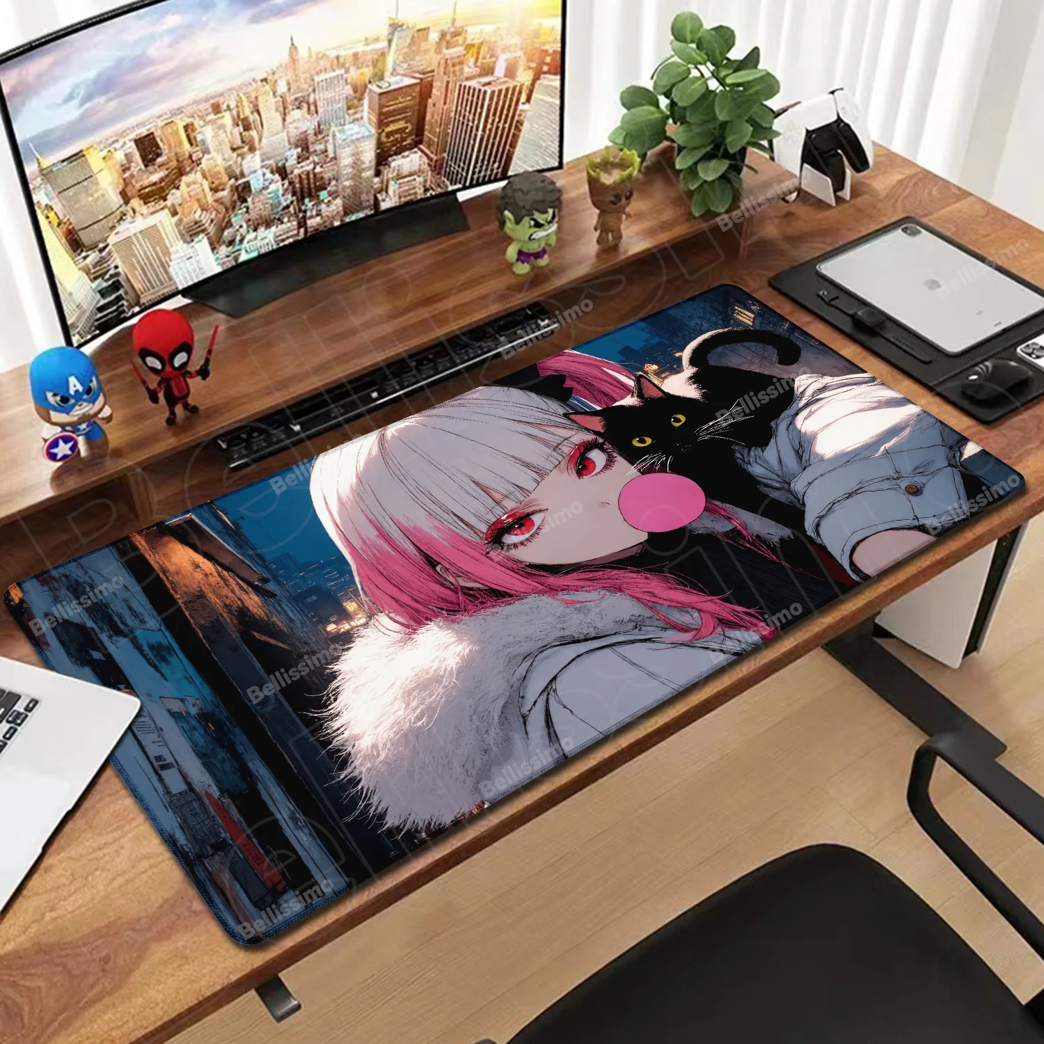 

Kawaii Black Cat Girls Коврик для мыши Большой милый игровой коврик для клавиатуры XxL Компьютеры Аксессуары для ПК Настольные коврики Домашние спальни Ковры Коврики