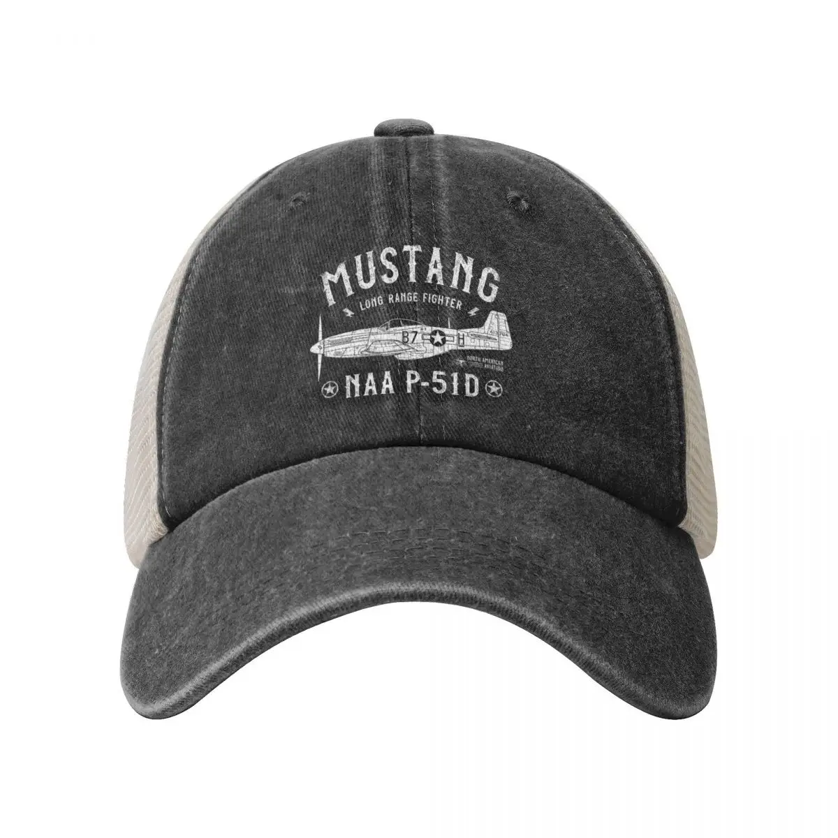 P-51 Mustang Cowboy Mesh Baseball Cap Sunscreen Rave Men's Women's