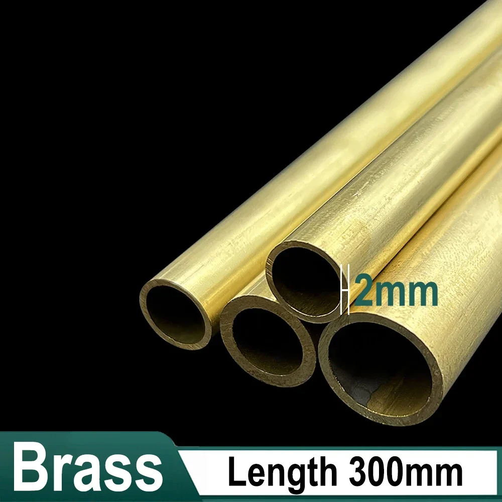 1Pcs Brass Pipe Tube 7mm-80mm OD Hollow Capillary 300mm Length Straight Brass Tubing