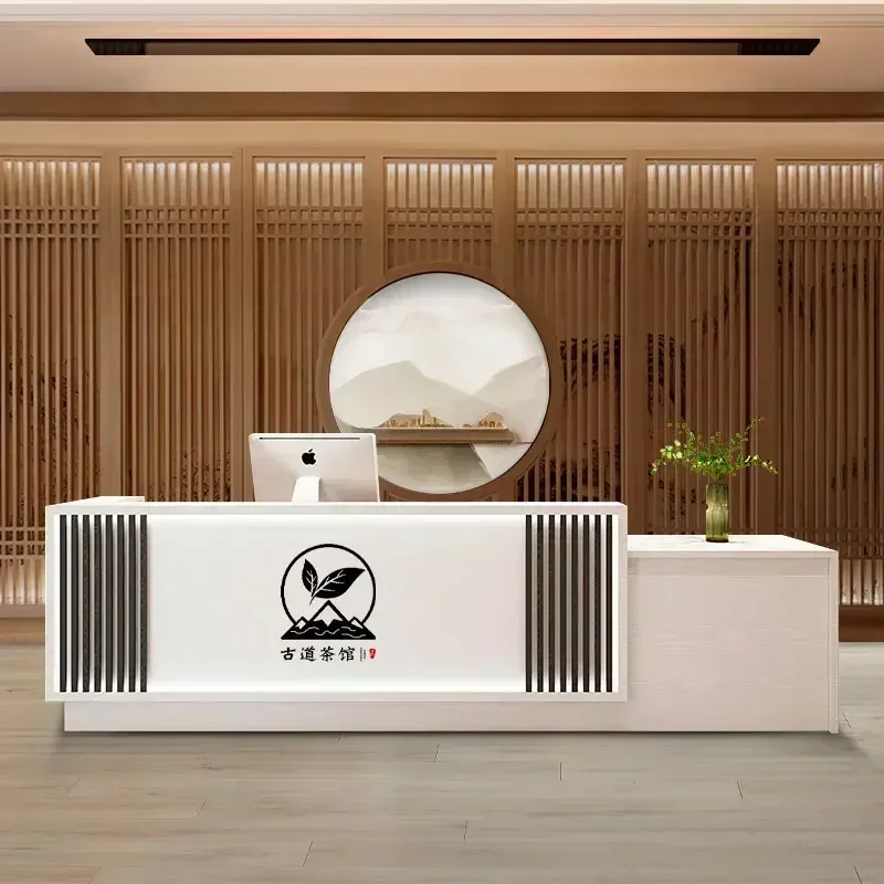 

New Chinese Style Bar Counter Shop Cashier Tea Ear Cleaning Foot Massage Store Pavilion of Regimen Reception Desk Cabin