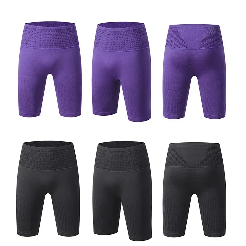 Wrap-Around Mesh Waist Bag Marathon Running Shorts Men Women Quick Dry High Elastic Gym Fitness Training Compression Shorts