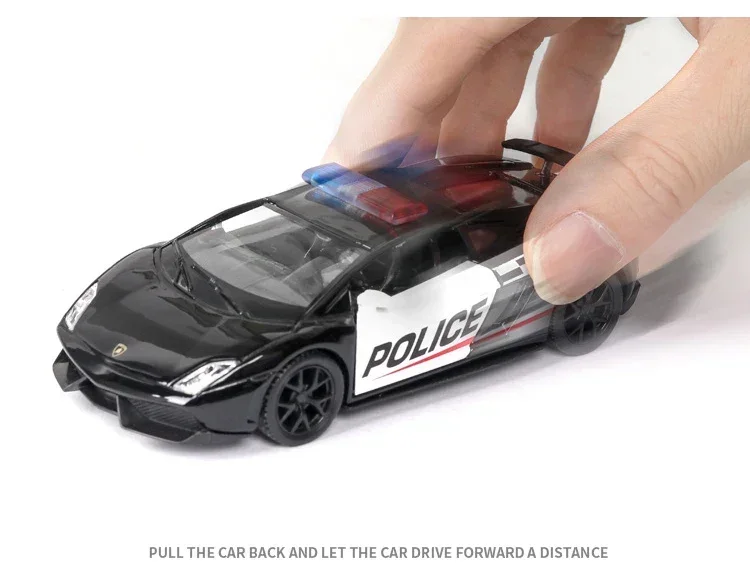 1:36 Lamborghini LP570-4 Gallardo police Haute Simulation Diecast Voiture En Alliage De Métal Modèle De Voiture Jouets Pour Enfants Collection Cadeaux F334