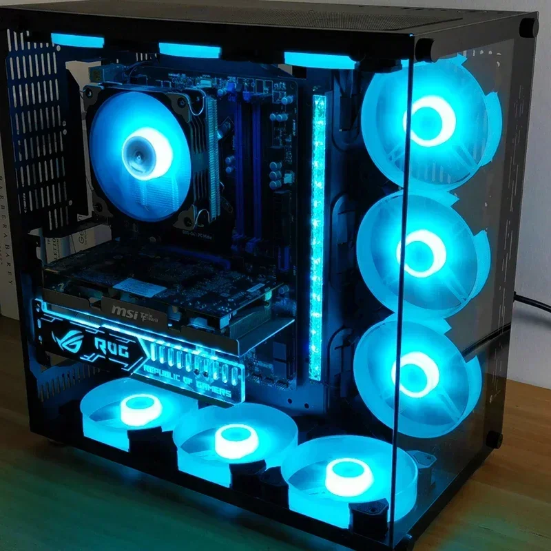 Computer Case 120mm Fan RGB 6PIN Colorful Lamp Radiator Cooler Mute PC 5V DC ARGB Ventilador Chassis Fans Aura Sync