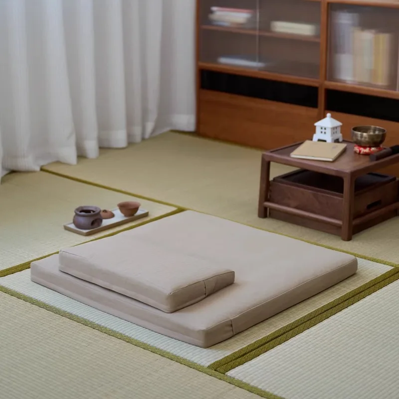 Natural Coir Meditation Cushion for Cross-Legged Sitting - Zen Floor Pad with Ergonomic Support for Home, Yoga Studio