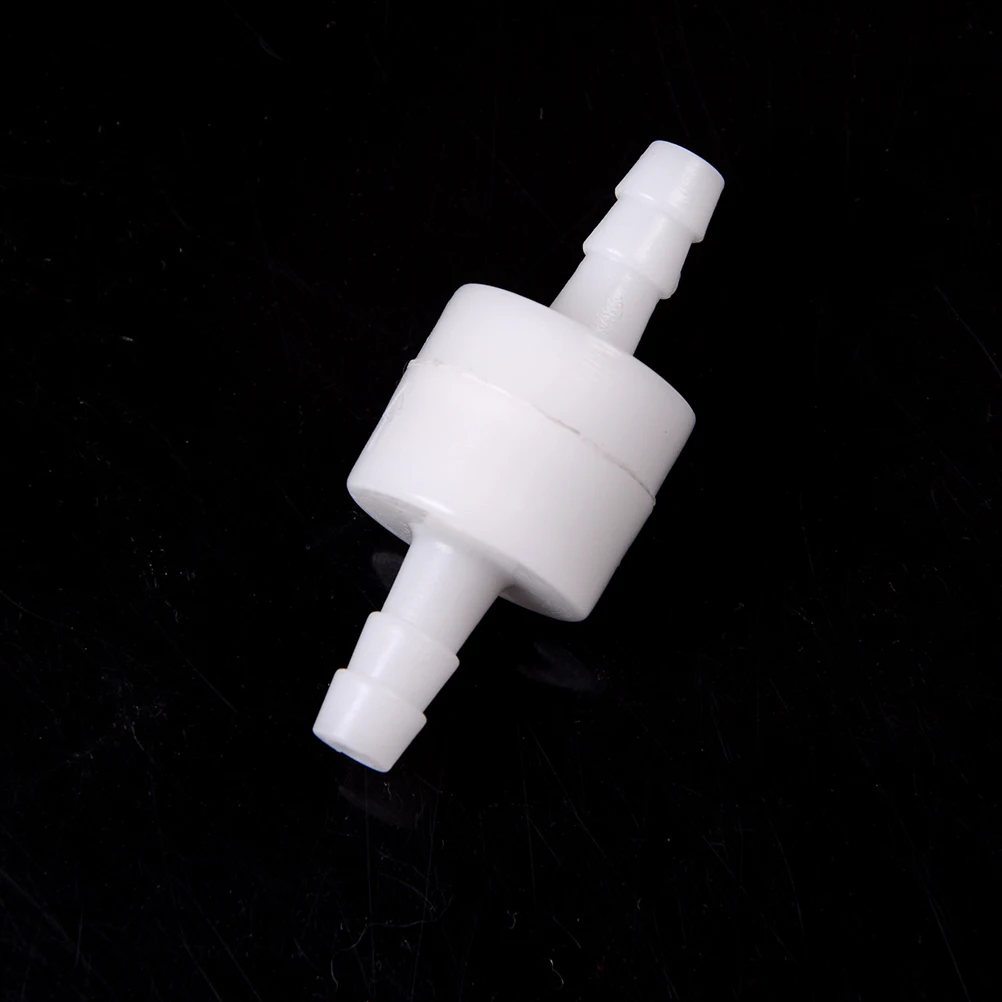 1pc 6mm Branco Plástico One-Way Não-Retorno Água Fluidos Em Linha Válvulas De Retorno Para Gás Combustível Pressão Líquida Tipo Válvulas De Retorno