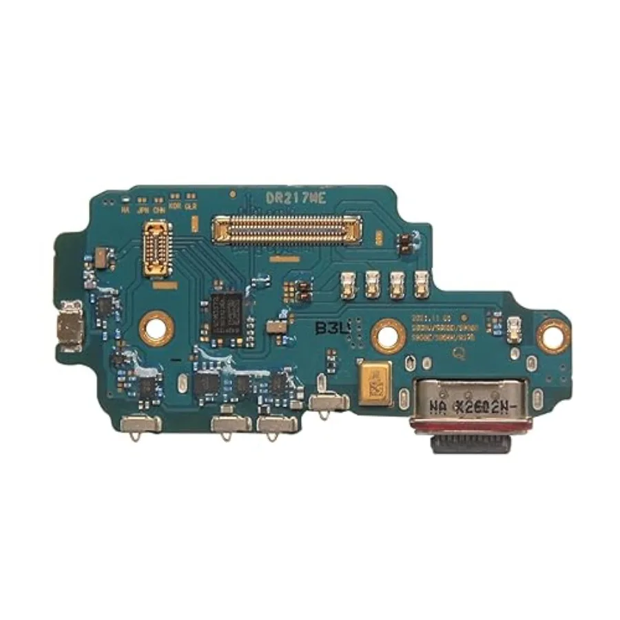 طقم استبدال منفذ الشحن لهاتف سامسونج جالاكسي S22 الترا 5G SMS908U SMS908U1 USB موصل هيكلي استبدال الشحن مع T