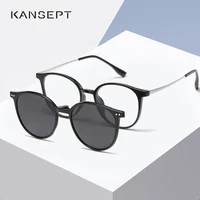 O-Q CLUB gafas con Clip magnético para mujer, gafas para conducir polarizadas redondas ópticas para miopía, gafas graduadas personalizadas para hombre, lentes 2240