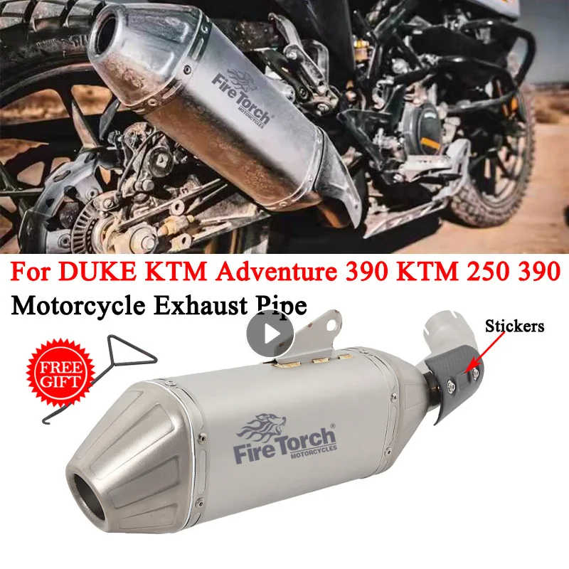 Slip On For DUKE KTM Adventure 390 KTM250 KTM390 Motorcycle Exhaust System Escape Modified Middle Link Pipe With Moto Muffler