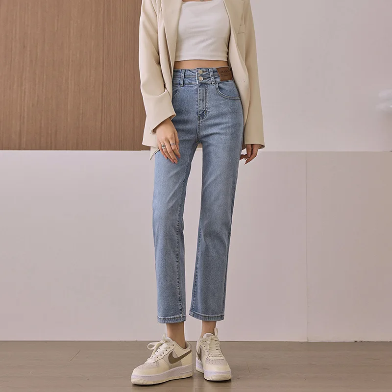 Fit High Waist Jeans for Women 2023 Straight Leg Denim Trouser Stylish Pipe Flattering Look Pantalon Vintage Mujer Clothing